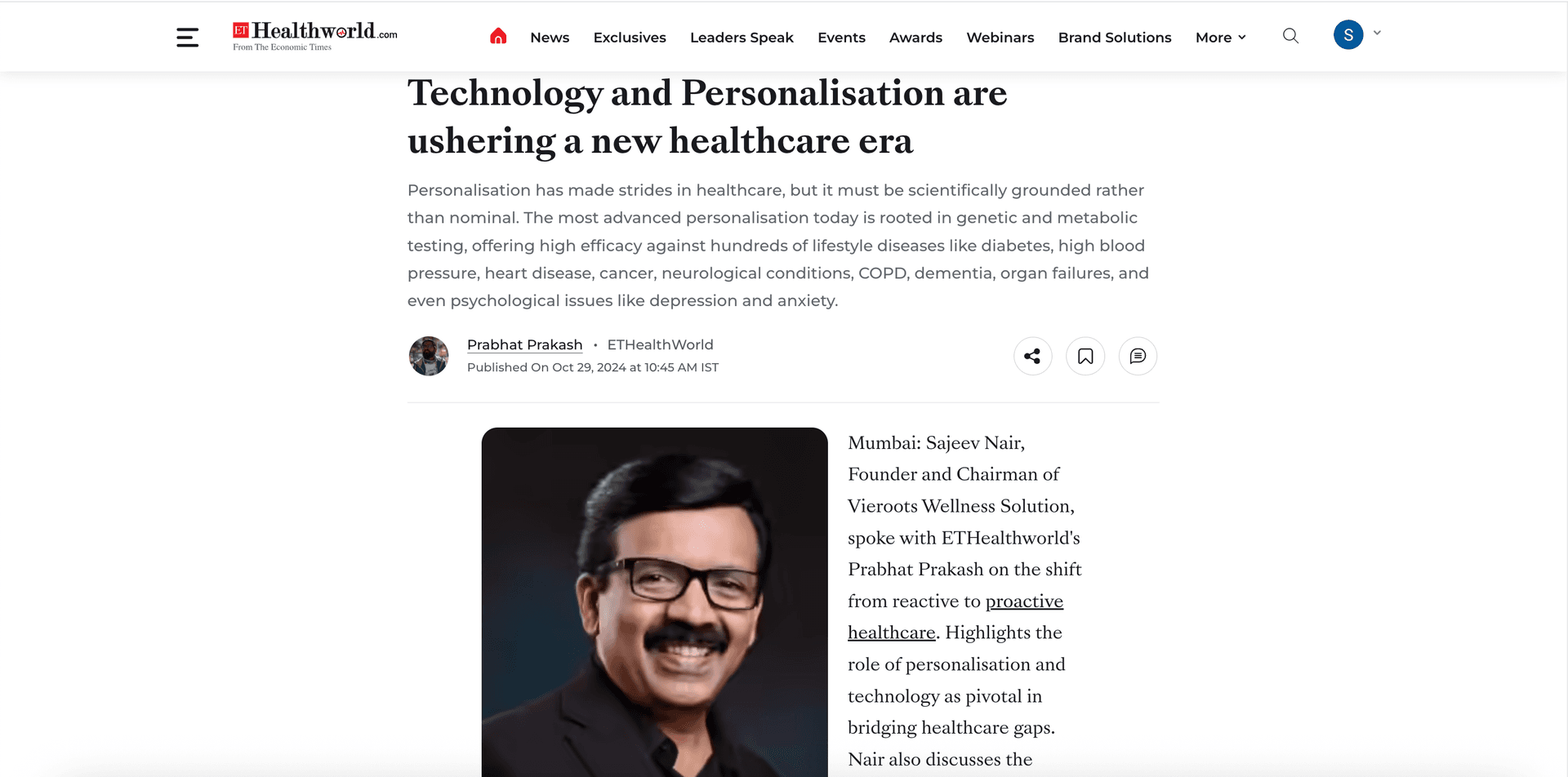 Technology and Personalisation are ushering a new healthcare era