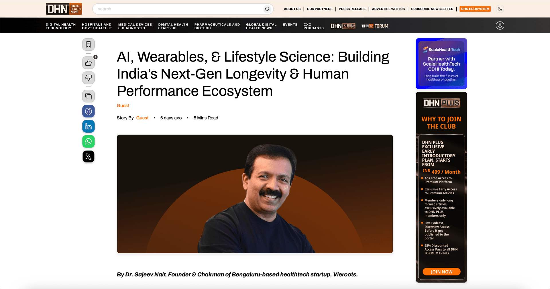 AI, Wearables, & Lifestyle Science: Building India’s Next-Gen Longevity & Human Performance Ecosystem